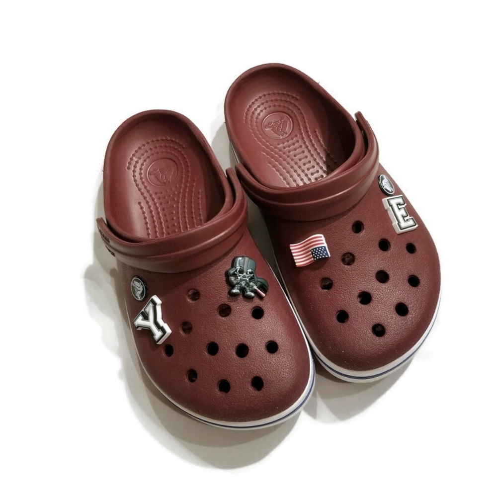 SOLD! Burgundy Crocs like new